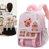 Childrens School Bag Cartoon Capybara Pattern Ergonomic Shoulder Kindergarten