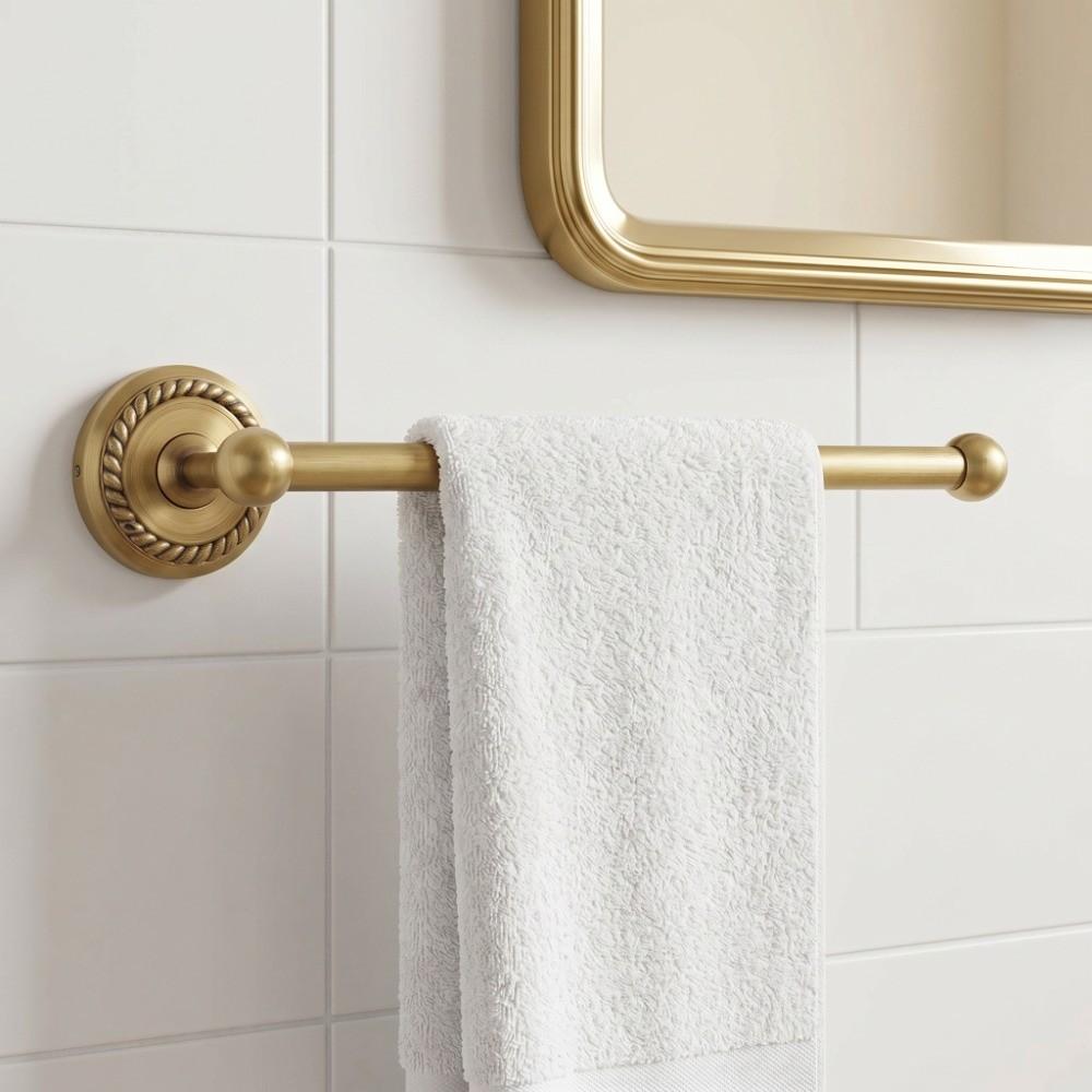 Antique Gold Towel Rack Copper Towel Shelf Vintage Towel Bar  Space Saving