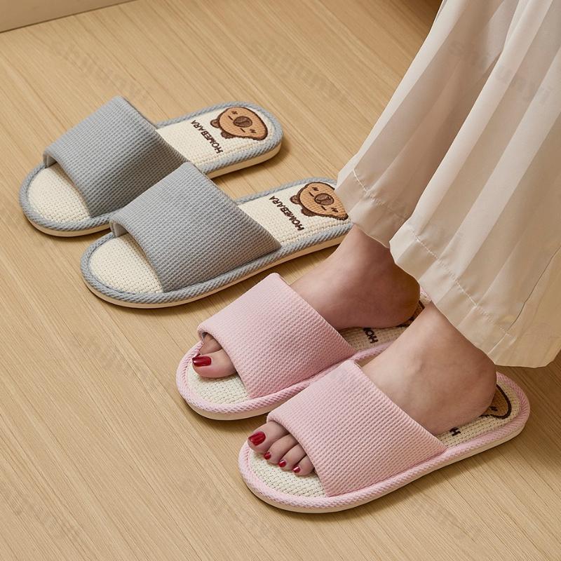 Fashion Capybara Summer Women Slippers Cute Cartoon Home Slippers Comfortable Platform Ladies Fashion Linen Indoor Slipper Wholesale