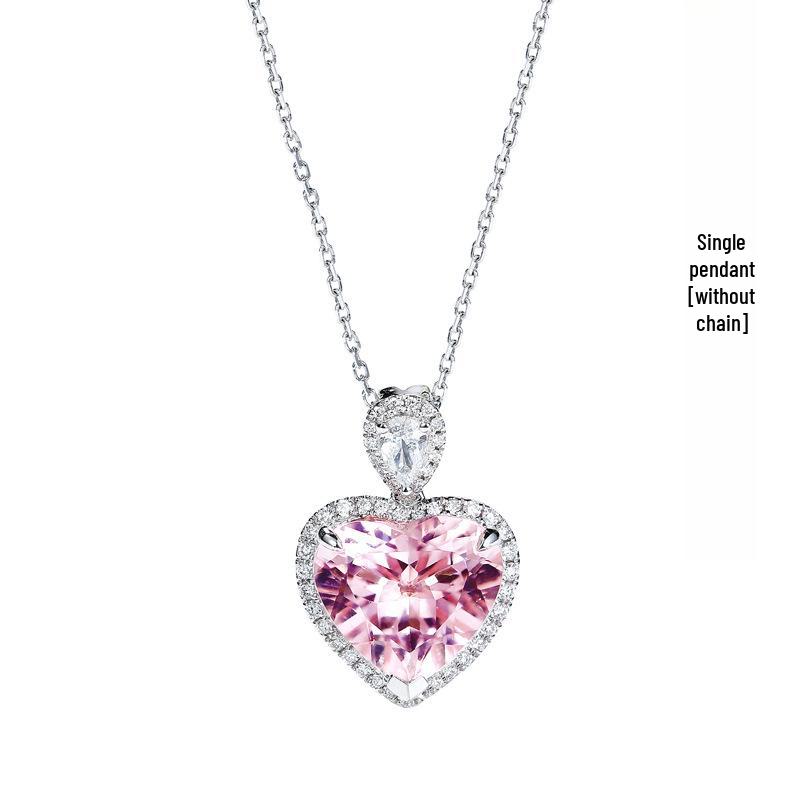 Korean Style Pink Morganite and Tourmaline Pendant Necklace