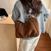 Vintage Suede Handbag Women Commuter Tote Bag Shoulder Underarm Bag