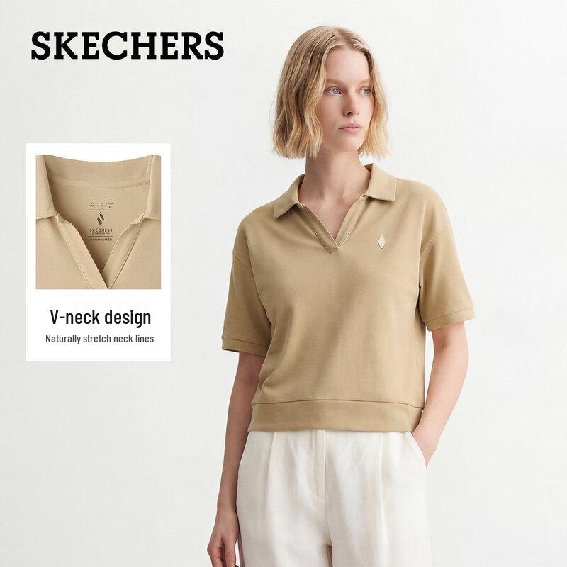 

Женская классическая вязаная футболка-поло с коротким рукавом Skechers L226W064 M 90