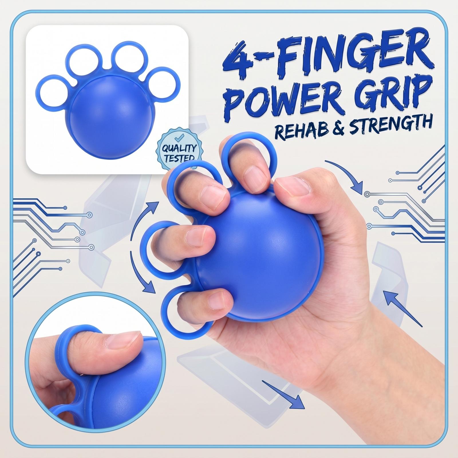 

Finger Exerciser Hand Grip Strengthener Rehabilitation Therapy Ball for Finger Strength and Dexterity Training Hand Muscle Recovery One Size синій