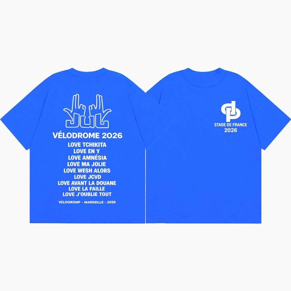 Rapper Jul Tour 2026 T-shirt Men Women Clothing Fashion Hip Hop Short Sleeve T-shirts Harajuku Y2k Oversized T Shirt Streetwear