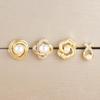 Pearl Flower Bee Zircon Earrings with Stainless Steel Needle