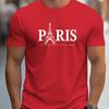 Summer Loose Size PARIS Letter Print T-shirt Casual and Comfortable Round Neck Short Sleeve T-shirt Men's Cotton Short Sleeve