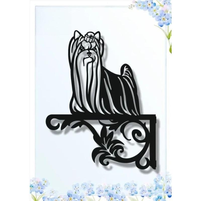 Metal Dog Flower Pot Holder Schnauzer Design