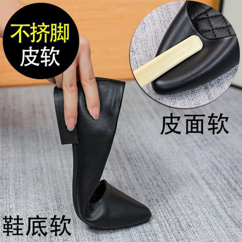 Pointed PU low-top shoes shallow thick heel rubber low heel (less than 3cm) sandals single shoes women's casual sports women's shoes