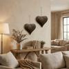 2PCS Vintage Heart Shaped Hanging Pendant Iron Heart Shaped Ornament Wall Decor  for Home