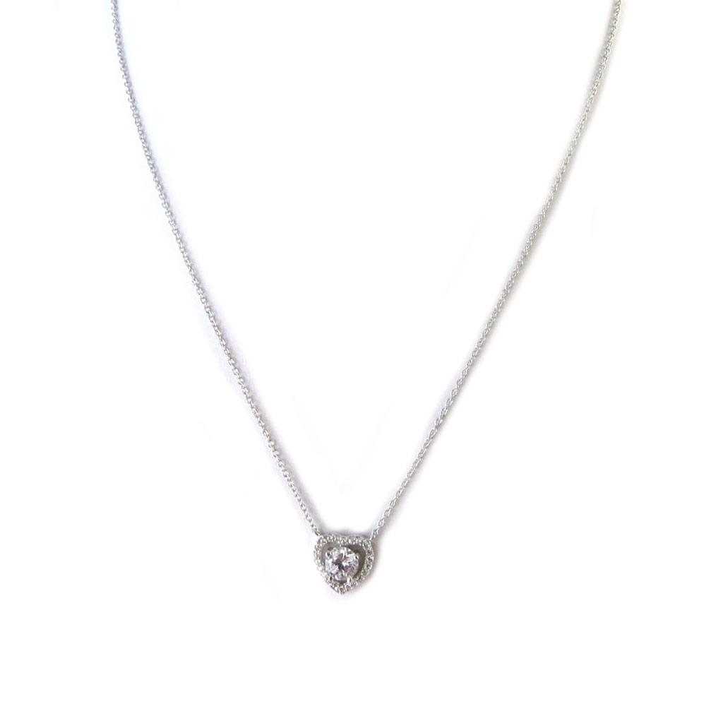 Les Trésors De Lily [N6845] - White 'Love' Silver Necklace (rhodium-plated)