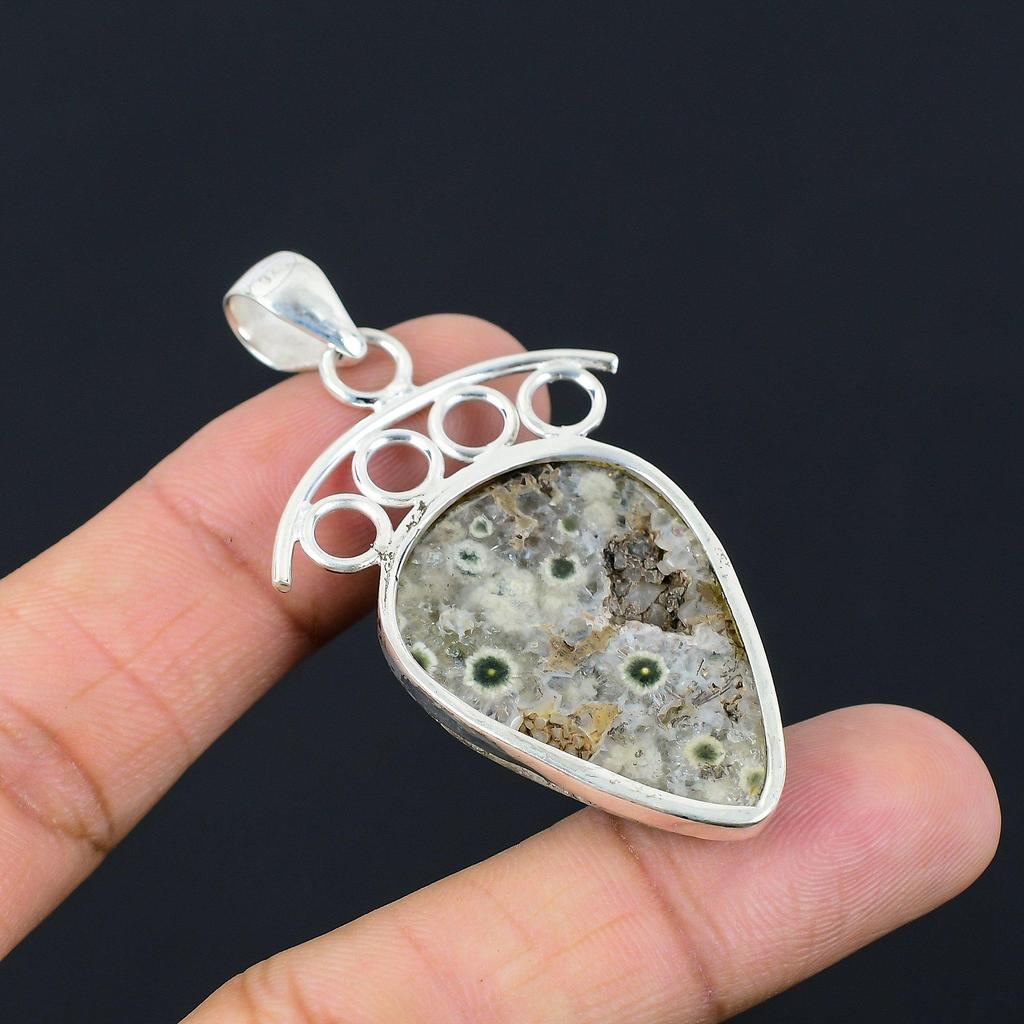 Sisters Day Sale 925 Sterling Silver Ocean Jasper Stone Daughter Wedding Pendant