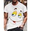 T-shirt da uomo 2025 con stampa digitale 3D Giallo Vivace Grafica Viso Cartone Animato T-shirt Harajuku Design Divertente T-shirt da Uomo Abbigliamento