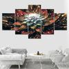 Canvas Painting Art Abstract Flower Wall Art Pictures 5 Pieces Modular Wallpapers Poster Print for Living Room Home Decor
