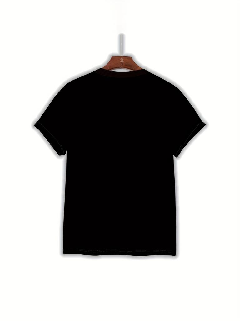 Mens black short sleeved Tshirt with bold TUPAC and unique handmade design for outdoor leisure round neck polyester Tshirt