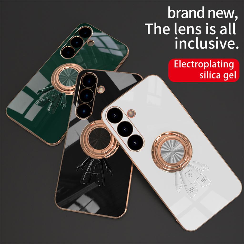 Samsung Lüks Kare Kaplama Kılıf Samsung Galaxy S23 S24 S22 S20 Ultra S23Plus S22 Halka Tutucu Darbeye Dayanıklı Kılıf