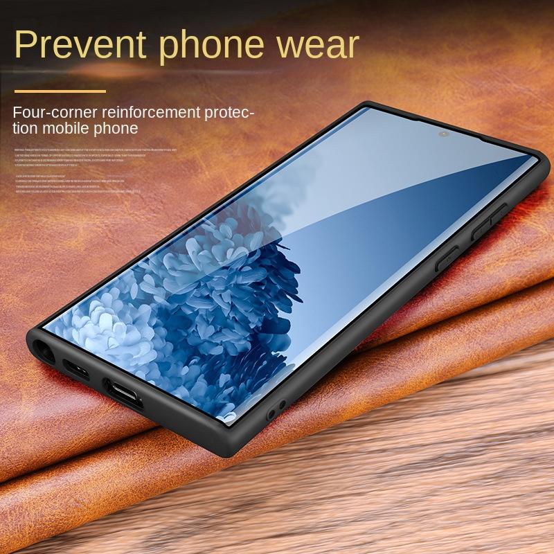 Lychee Pattern Genuine Cowhide Leather Case For Samsung Galaxy S25 Ultra S26 S24 Plus S23 S22 S21 Note 20 Ultra Protective Cover