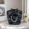 Knitted Tote with Woven Ring Buckle, 3D Magnetic Snap Handbag & Clutch