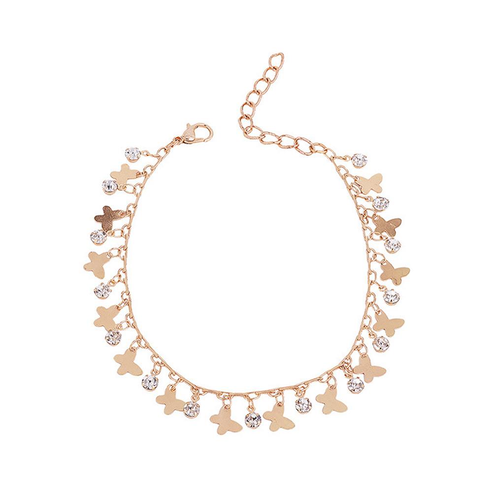 Creative Butterfly Pendant Anklets Luxury Rhinestone Anklet Jewelry Accessories For Women