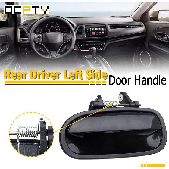 OCPTY Door Handle Exterior Rear Driver Left Side Replacement fit 1996-2000 for Honda Civic Outside Door Handle Black