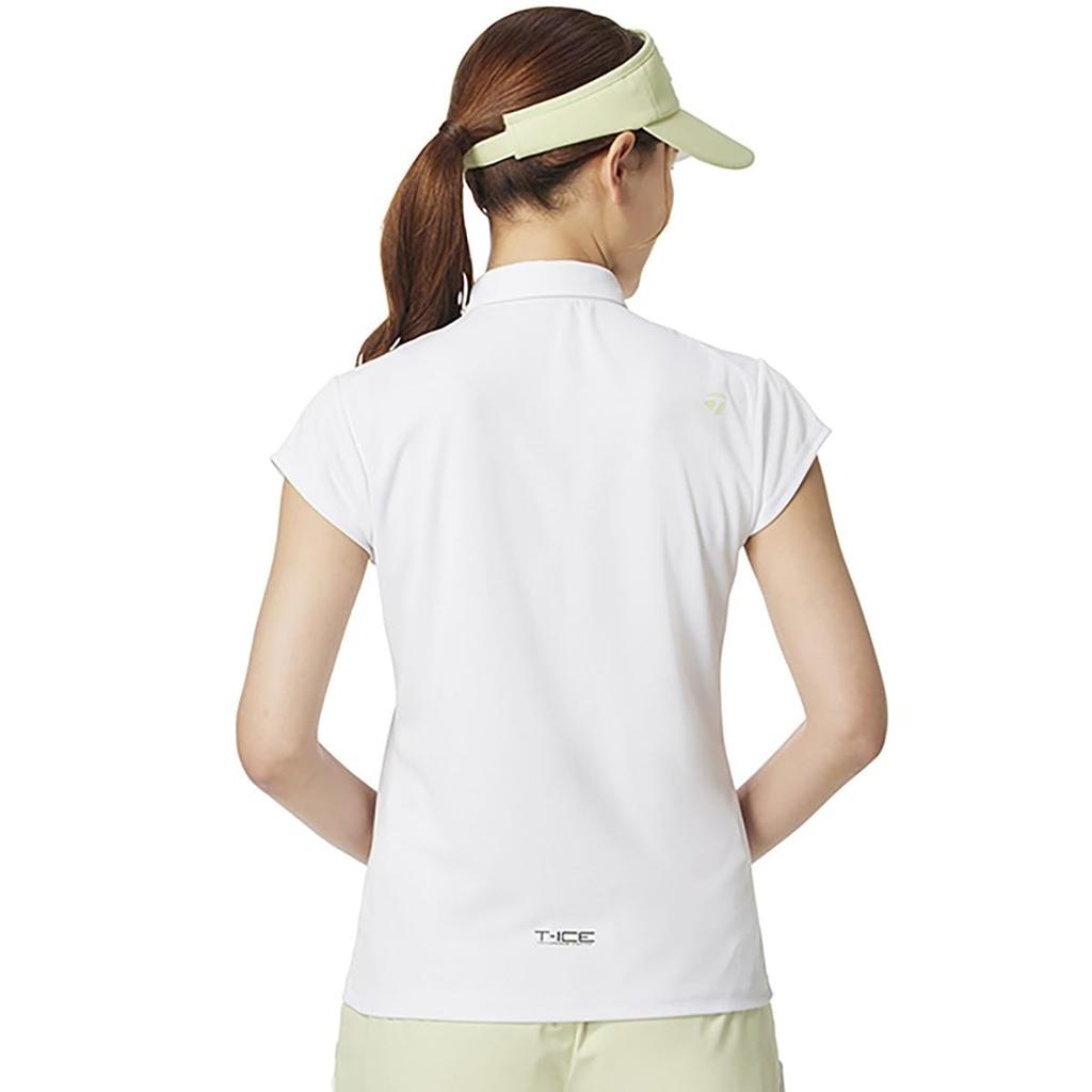 TaylorMade T-ICE Frilled C/S Polo Shirt, White, Size L, Women's, 2025SS UN696