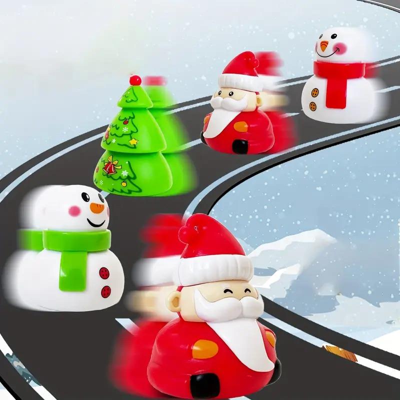 Christmas Party Gift Pack Kids Pull Back Toy Car Set Santa Snowman Christmas Tree Figures Holiday Party Favors for Children