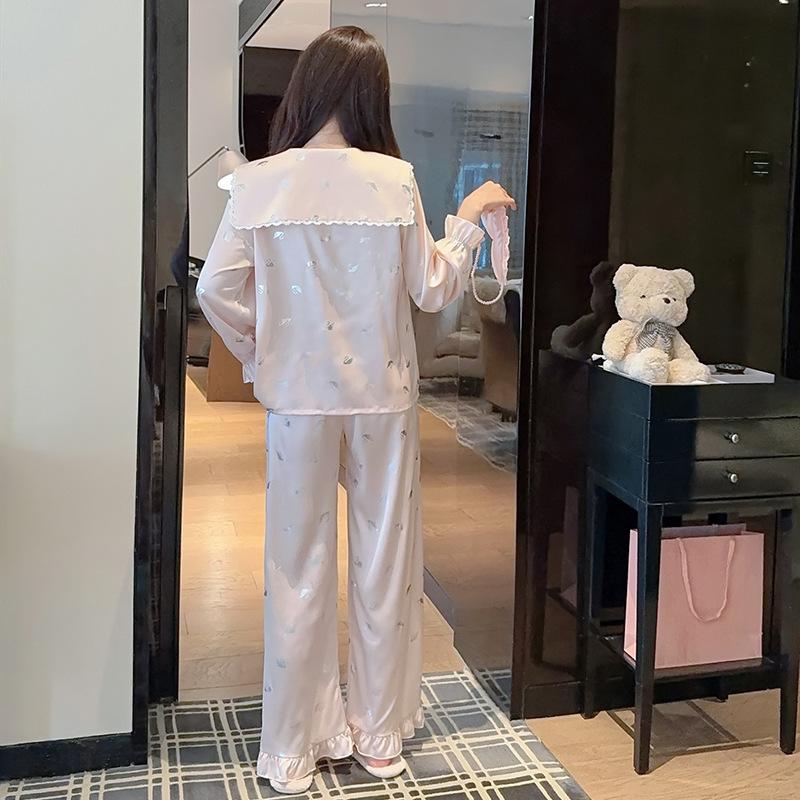 Factory goods 1011 spring new ice silk pajamas women's Douyin fashion cartoon Internet celebrity fashion loungewear suit