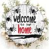 2d Flat 20*20cm, Home Decoration, Halloween Spider "welcome To Our Home" Wooden Circular Logo, for Home, Kitchen, Office, Garden, Bar Decor.