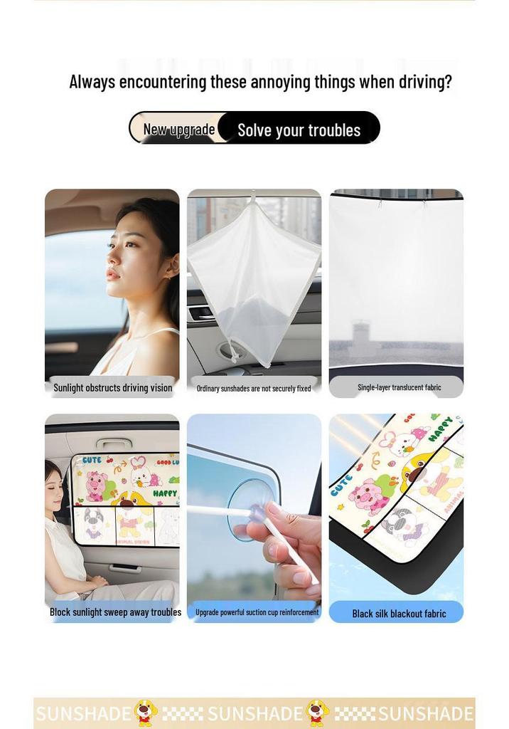 Car Window Sunshade with Suction Cups - Baby & Toddler Privacy and Sun Protection Curtains for Small Vehicles