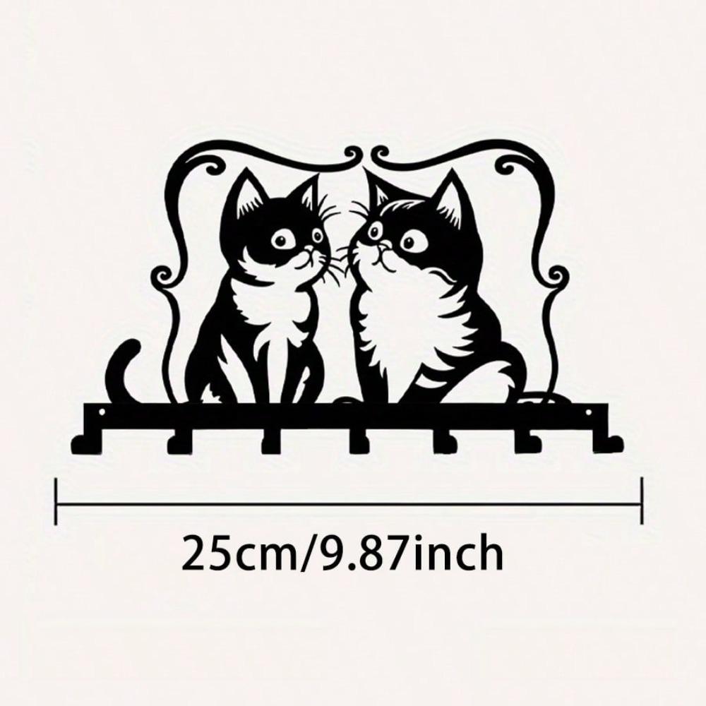 Metal Dog Key Holder Wall Mount with 7 Hooks for Home Organizer Rustproof Decor