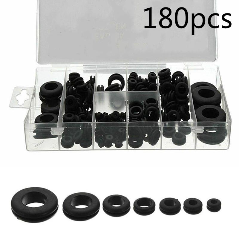 100/180/200pcs Black O Rings Rubber Washer Seals Gasket Grommet Assortment Kit Electrical Gasket O-Rings Seals Tools Set