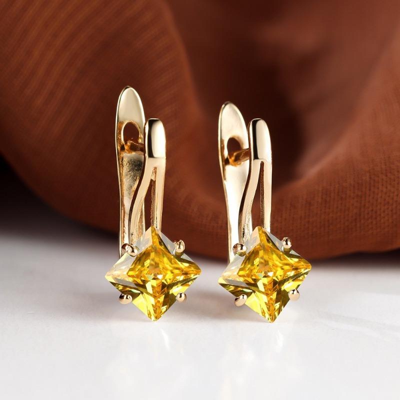 Geometric Drop Earrings Fashion Gold Color Wedding Party Earrings Jewelry Gifts