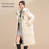 SNOWFLYING Women's Thickened Long Hooded Duck Down Jacket