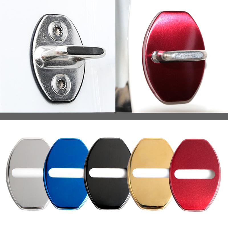 VW Valve Stems Caps 4Pcs Car Door Lock Protective Cover For VW Volkswagen Golf 6 Golf 7 Passat Tiguan Polo Jetta Accossories