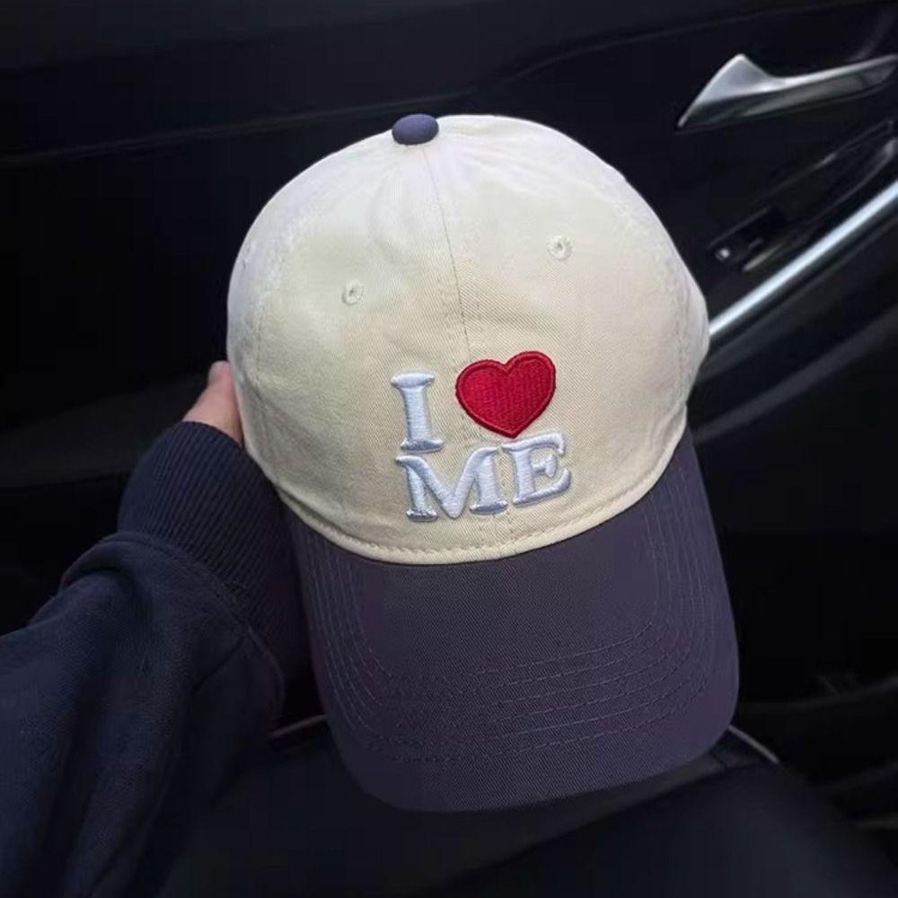 Heart Embroidery Baseball Cap Embroidered Sun Hat Simple Letter Baseball Hat  Sports