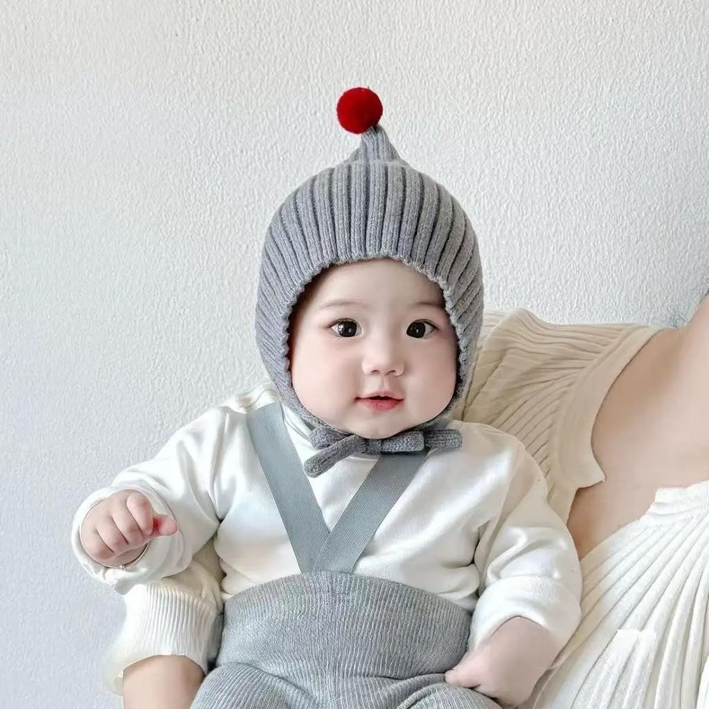 Baby Winter Oorbescherming Gebreide Muts Schattige Elf Puntmuts Warm Met Kinband Muts Baby