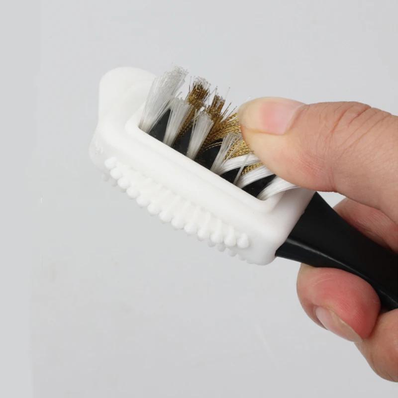 Suede Leather Three Sided Shoe Brush Brass Wire Shoe Cleaning Care Brush Snow Boots Shoe Cleaner Shoe Accessories