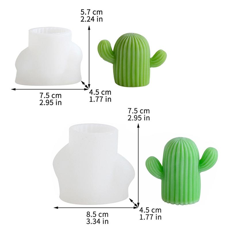 Cactus Shape Candle Making Silicone Mold - 3D Succulent Molds for DIY Handmade Candle, Cake Decor, and Clay Crafts