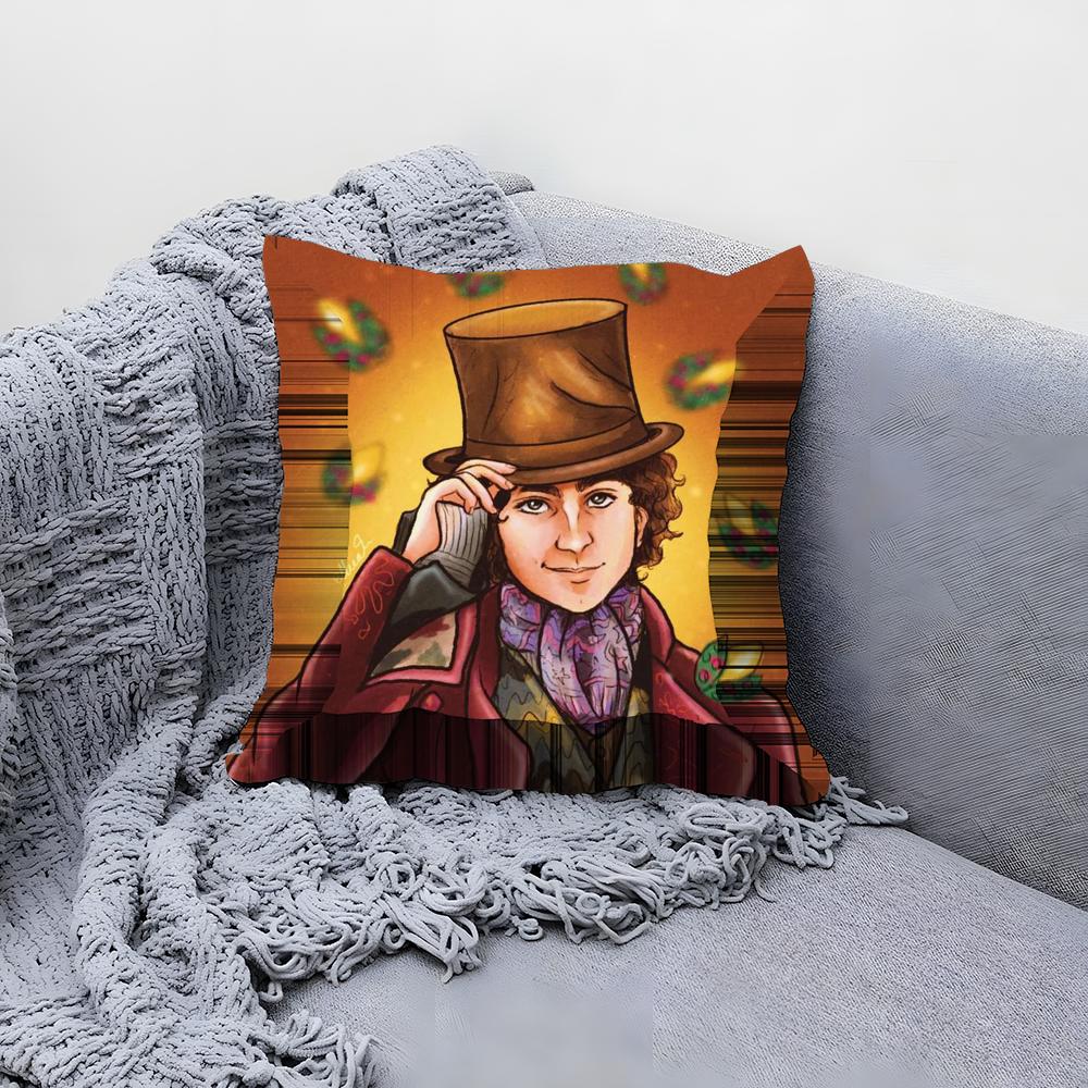 

Moive W-Wonka New Cushion Cover Comfortable Reversible Pillow Cover Ideal for Car Sofa Bedroom & Beyond 30cmx30cm