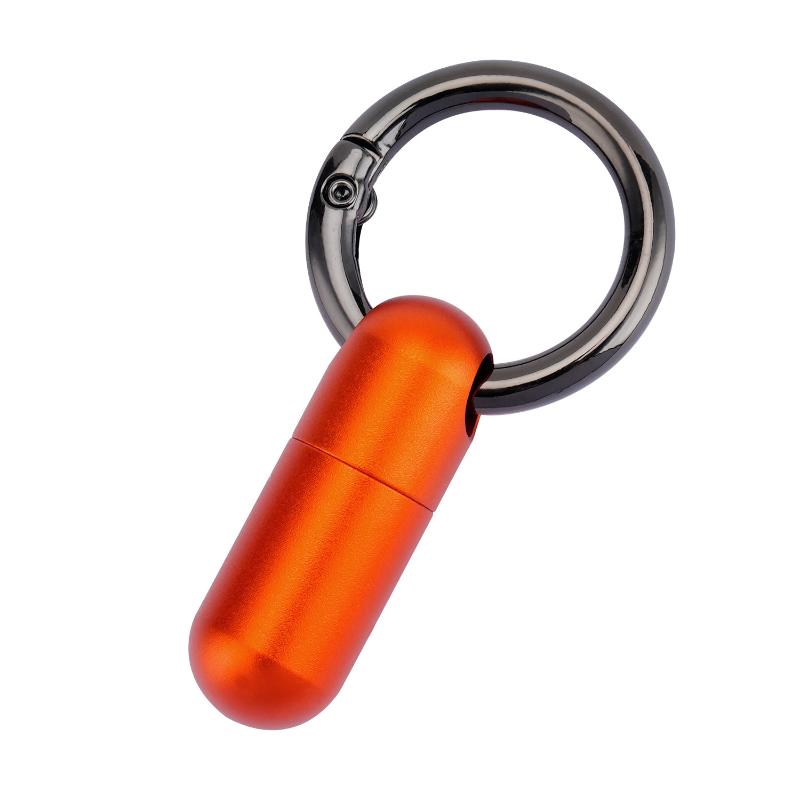 Aluminum Alloy Waterproof Bunker Portable Small Pill Box Sealed Keyring Mini Carry-On First Aid Pill Bottle
