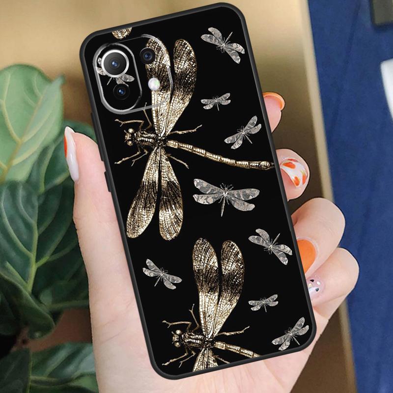 Luxury Dragonfly Case For Xiaomi 15 14 Ultra 13T 14T 15T Pro 17 Pro Max POCO X7 X5 X6 F5 F6 F7 F8 Pro Coque