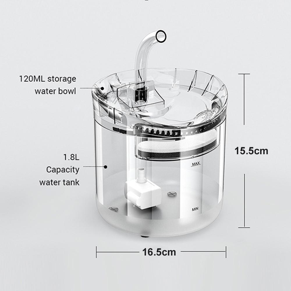 Electric Water Dispenser Dog Cat Drinking Fountain Cat Drinking Bowl Pet Drinking Feeder 2 Water Flow Modes Automatic Drinker 2L Pet Supplies