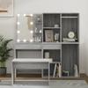 Vidaxl Dressing Table Set with LED Lighting, Sonoma Oak Grey