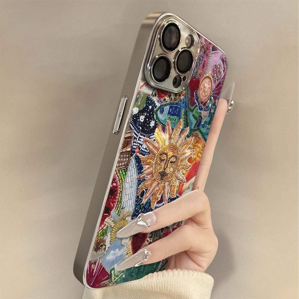 

Retro sun is suitable for Apple 16promax aesthetic temperament, fashionable women s mobile phone case iPhone15 electroplating apple 16promax