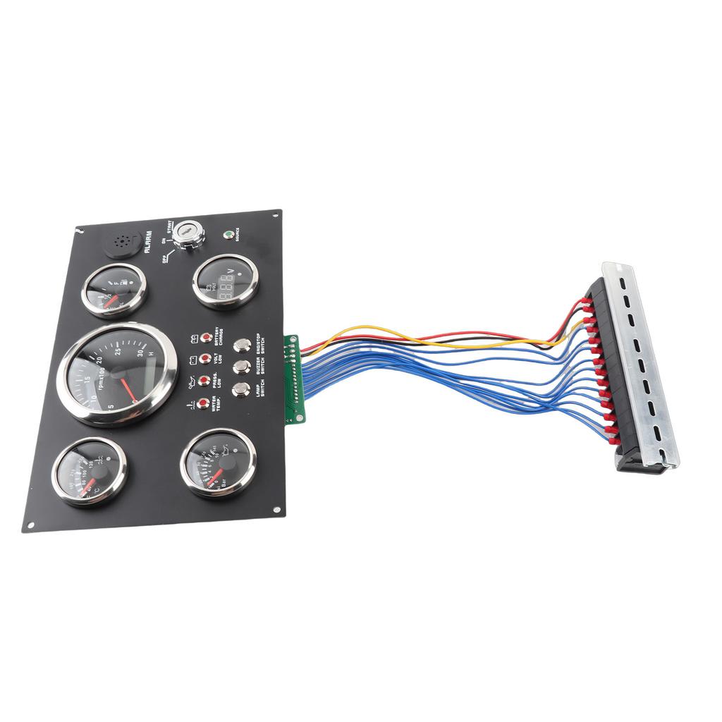 85mm Instrument Panel Gauge Set 24V 0 to 3000RPM Water Temperature Oil   Oil Pressure with Key for Boat Yacht