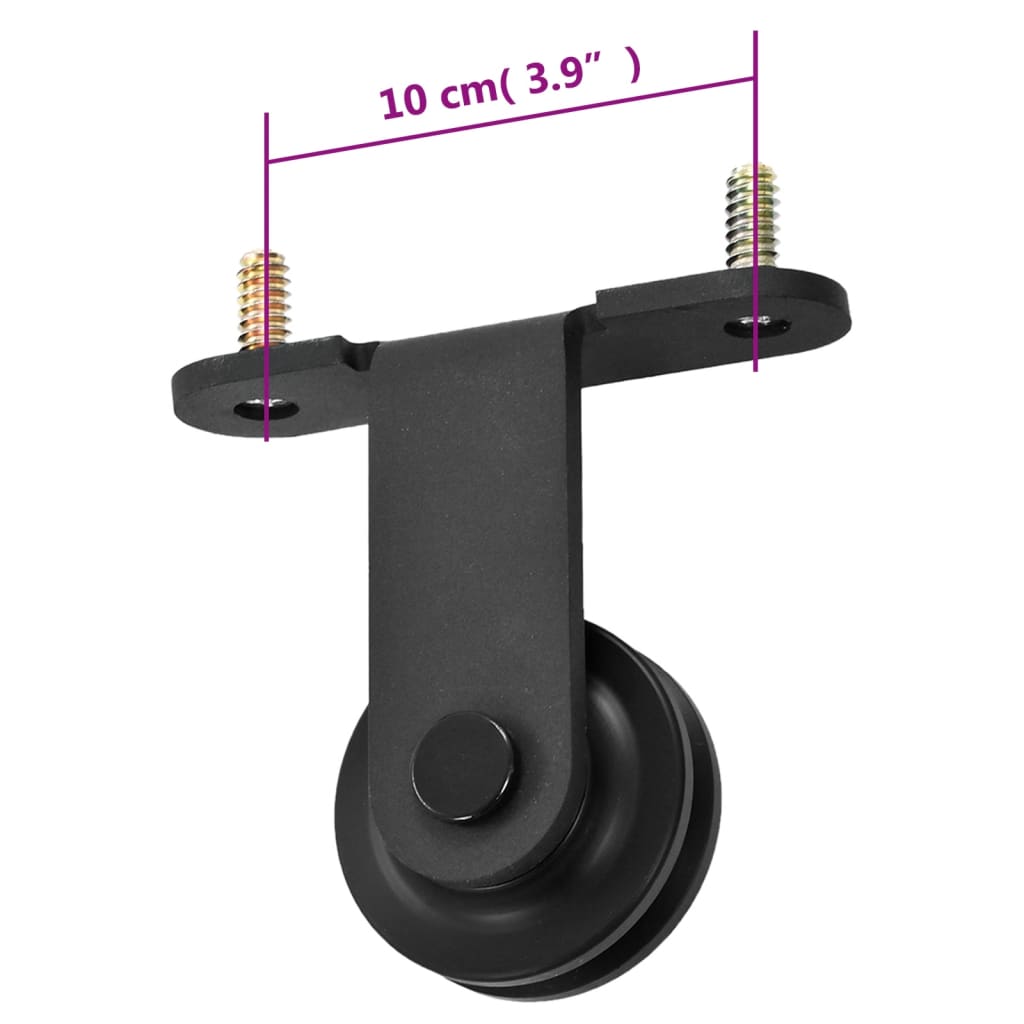 Vidaxl System Do Montażu Drzwi Przesuwnych Skien, 200 Cm, Stal, Czarny