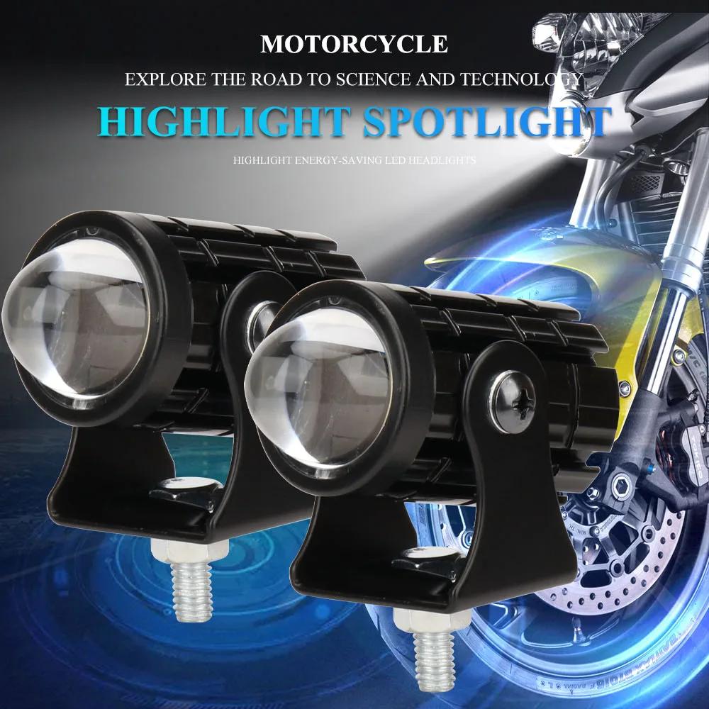 

Fog spotlights auxiliary headlights Motorcycle LED Light motorcycle accessories for motorcycle Electric Projector Lenses,white+yellow,2pcs.. чорний