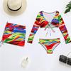 Bikiny se sukní Halter Plavky 3dílné sady Dámské plavky Koupací úbor Plážové oblečení