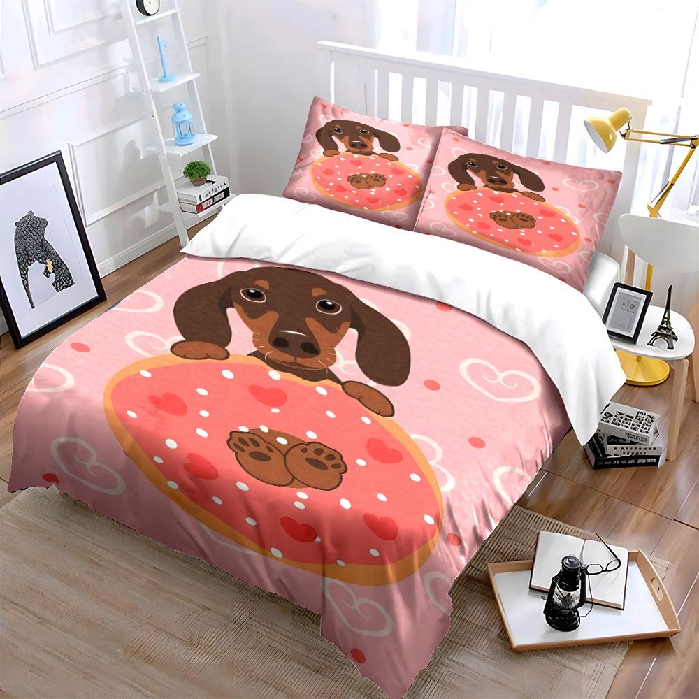 "Puppy hugs donut dreams." Bedding sets Duvet covers Pillowcases(1* Duvet Cover 2* Pillowcases without duvet insert)