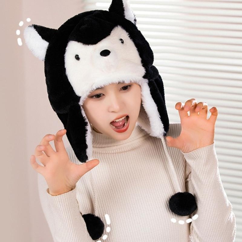 Plush Penguins Capybara   Winter Hat With Soft Fleece Ear Protect For Outdoor And Cold Weather