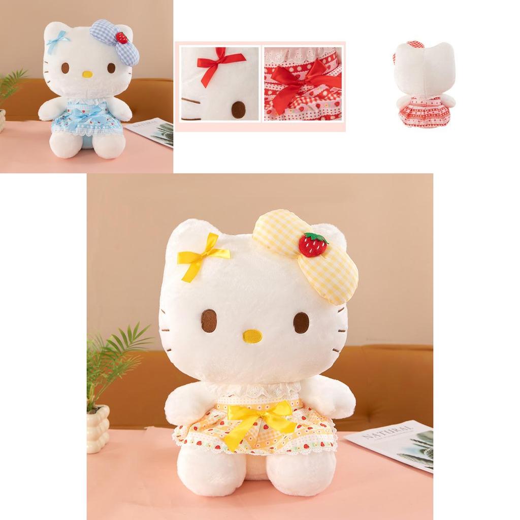 Adorable Strawberry Kt Cat Plush Toy In Multiple Colors Soft Pp Cotton Filling